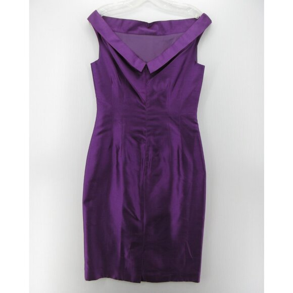 Max Mara Dress 8 Silk Sheath Cocktail Party Elegant Off Shoulder - Picture 5 of 8